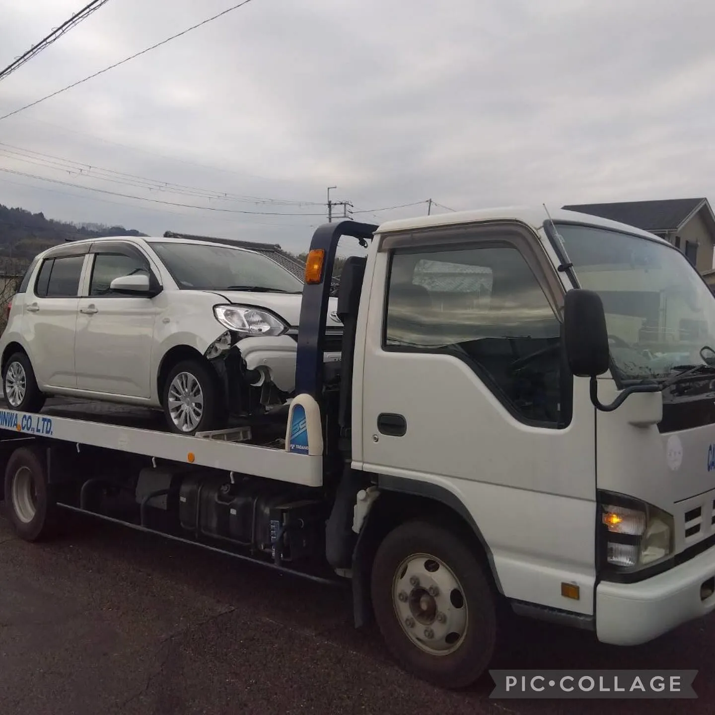 事故車両の積載車での引き取りもシンワにお任せ下さい‼️