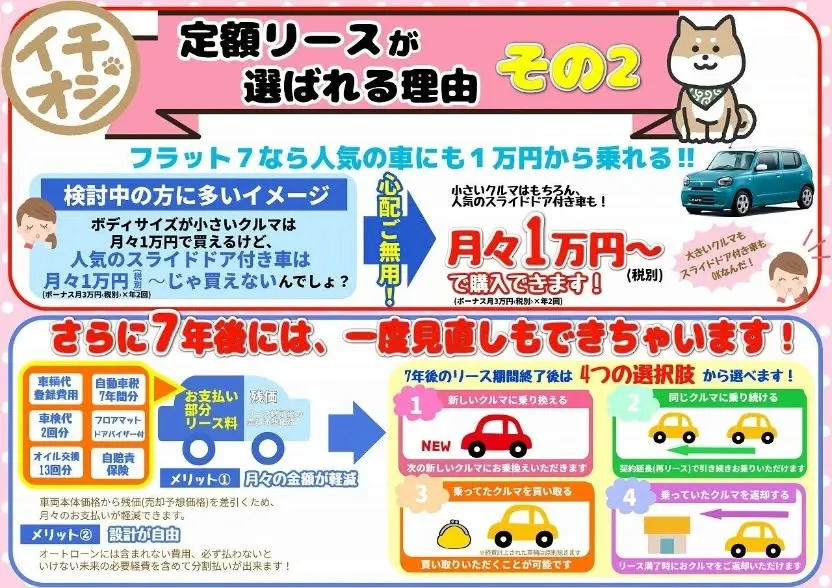 月々定額のカーリースはシンワにお任せ下さい😊