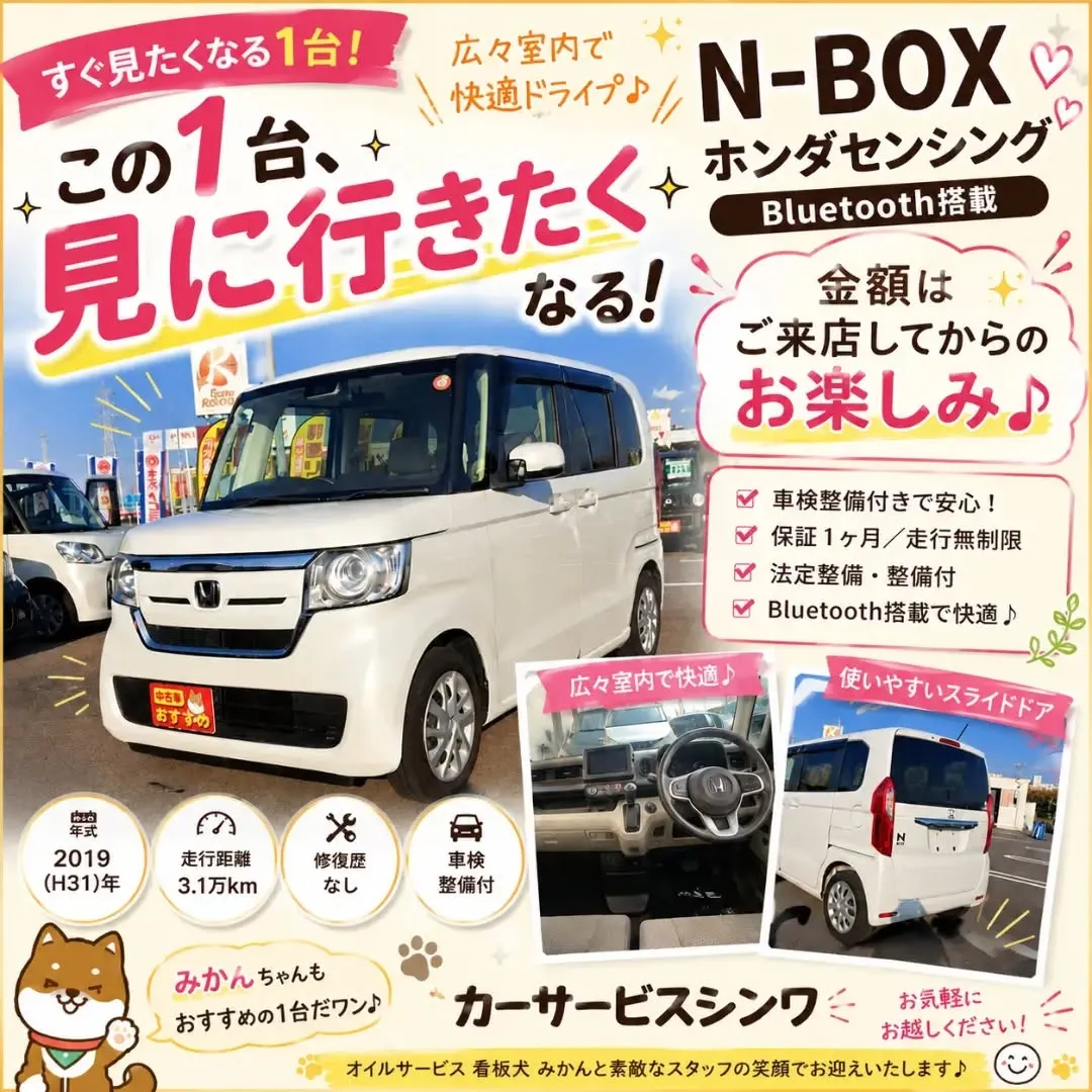 カーサービスシンワの中古車は、ご購入特典付き！🎁