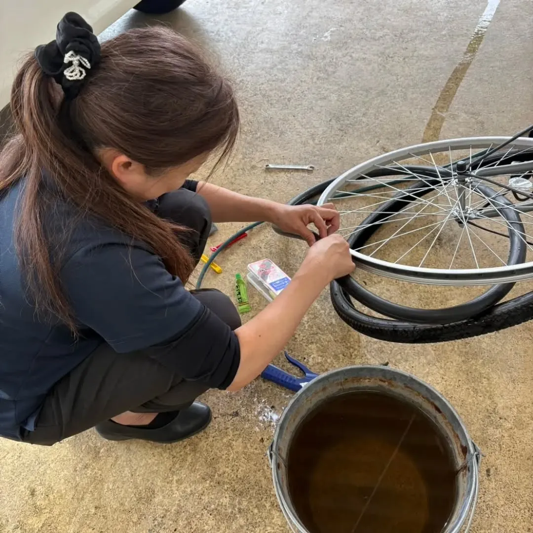 🚲朝からまさかの緊急ピットイン🤣🔧