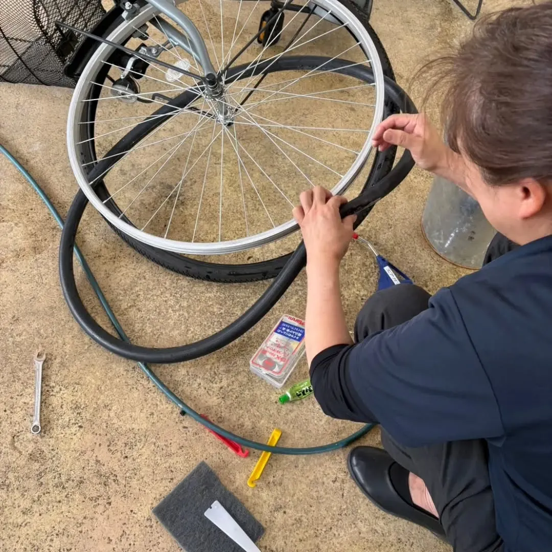 🚲朝からまさかの緊急ピットイン🤣🔧